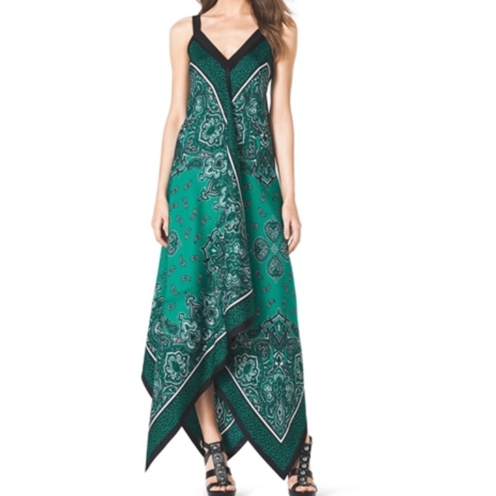 Michael Kors Scarf Print Silk Dress